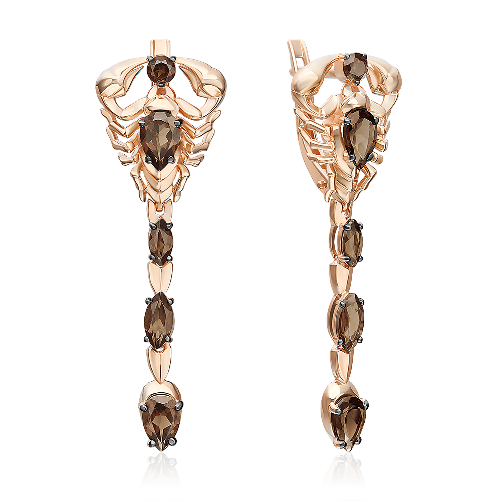 

Серьги из красного золота PLATINA jewelry 02-5294-00-202-1110, раухтопаз, 02-5294-00-202-1110