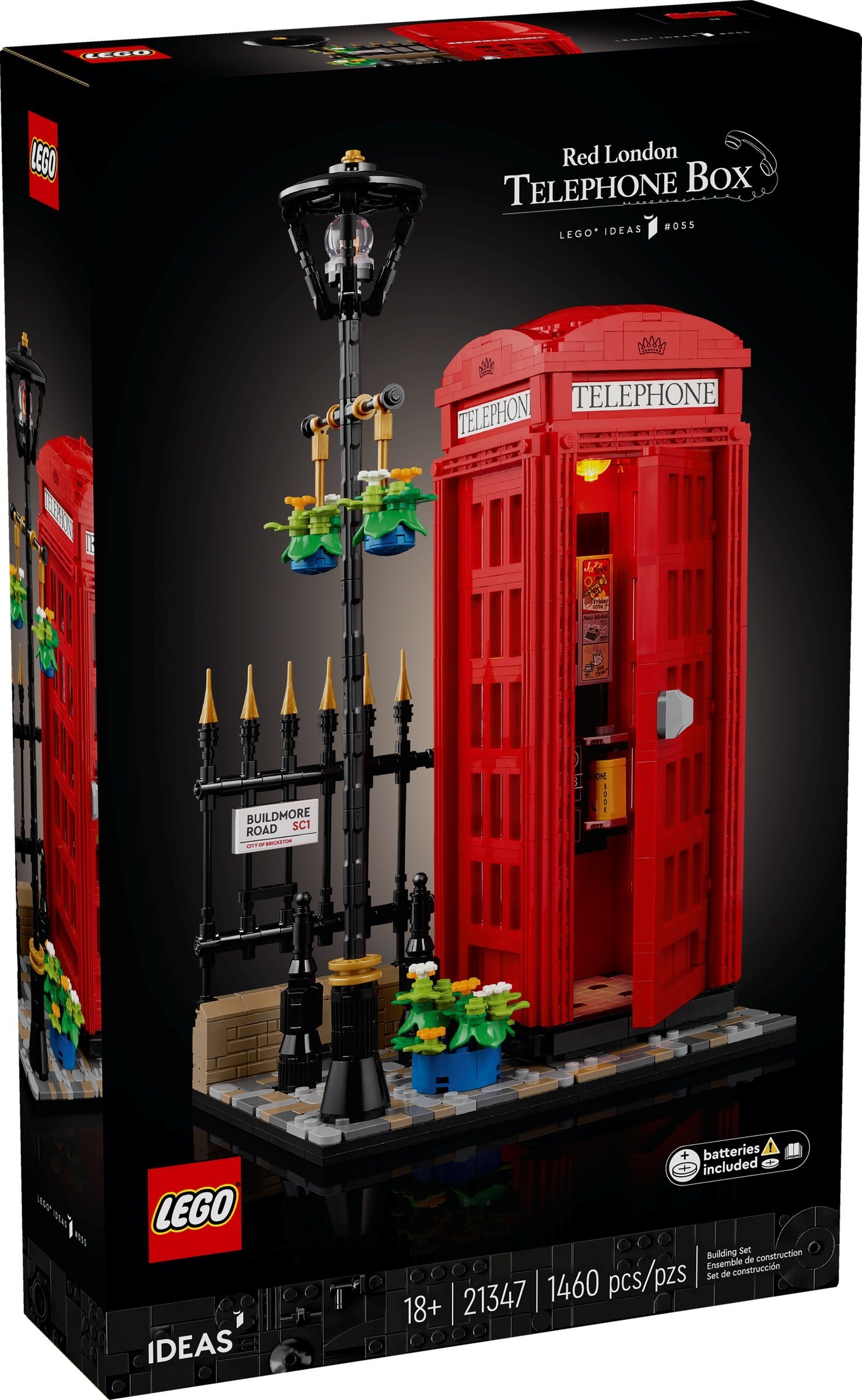 Конструктор LEGO Ideas 21347 Красная лондонская телефонная будка 1460 деталий копилка телефонная будка 7 х 17 см