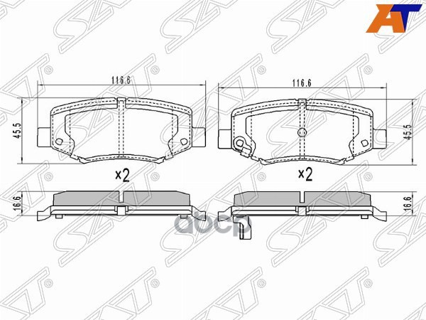 

Колодки Тормозные Зад Dodge Nitro 07-/Jeep Cherokee Iv 07-/Wrangler 06- 1Шт SAT ST68003776