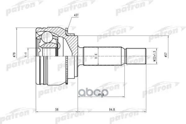 

Шрус Наружн К-Кт [A:25, B:29, Abs:43] Mitsubishi: Outlander 03- PATRON арт. PCV2112