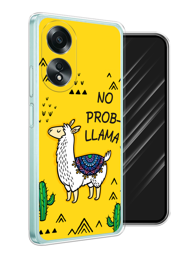 

Чехол Awog на Oppo A58 4G "No probLLama", Желтый;черный;синий, 2514950-1