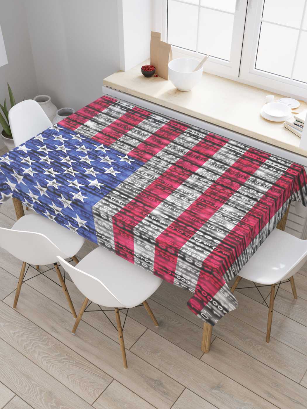 

Скатерть прямоугольная JoyArty "Старый флаг" из оксфорда, 180x145 см, Синий, Старый флаг