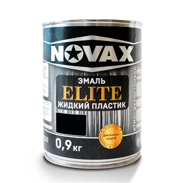 фото Эмаль novax elite "жидкий пластик" (1л - 0,9 кг) (черный)