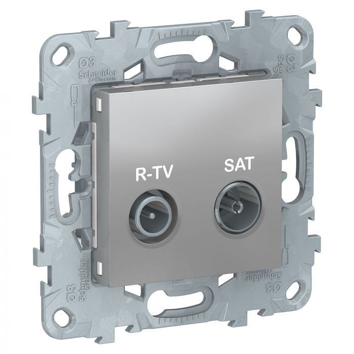 

Розетка R-TV/SAT проходная алюминий UNICA NEW, NU545630, Серый, UNICA