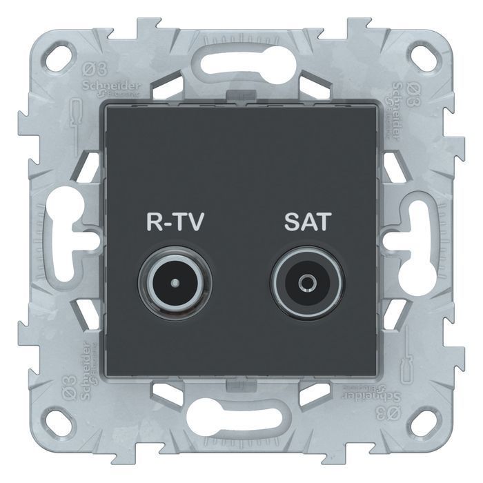 

Розетка R-TV/ SAT одиночная антрацит UNICA NEW, NU545454, Серый, UNICA