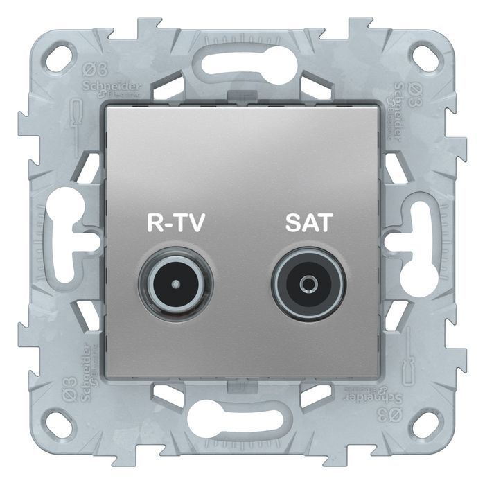 

Розетка R-TV/ SAT одиночная алюминий UNICA NEW, NU545430, Серый, UNICA