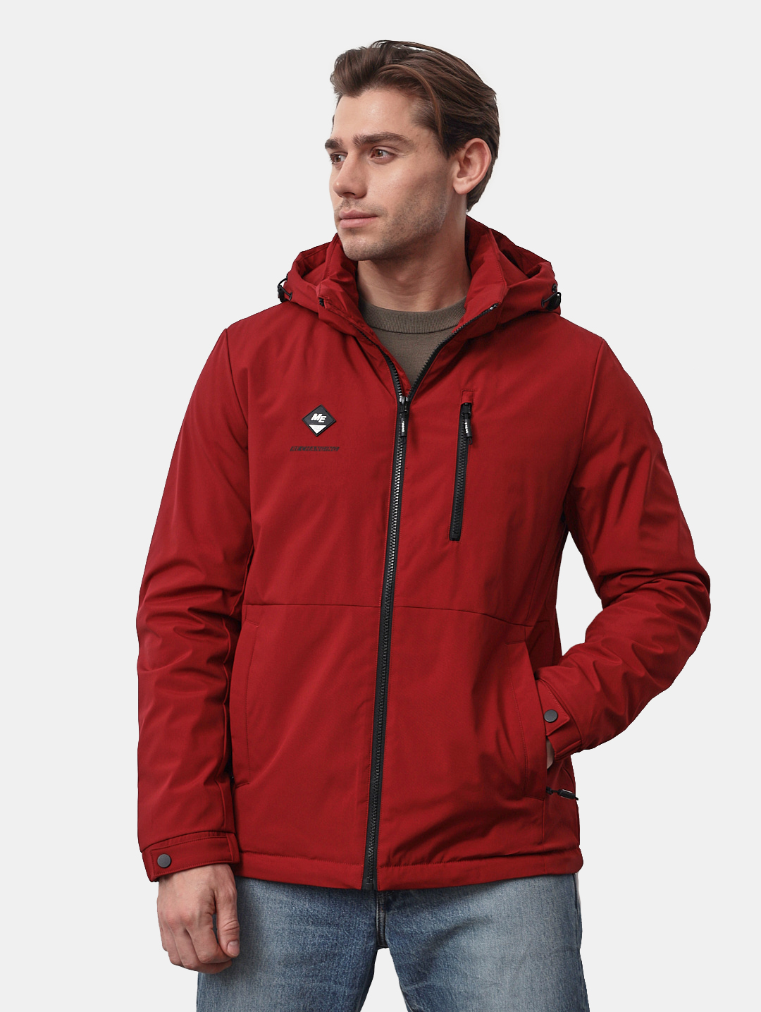 Куртка демисезонная спортивная с капюшоном мужская GRIZMAN 70479 Темно-красный 56
