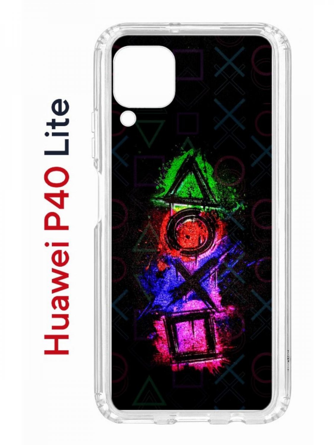 фото Чехол на huawei p40 lite с принтом kruche print гейминг, противоударный бампер кruче