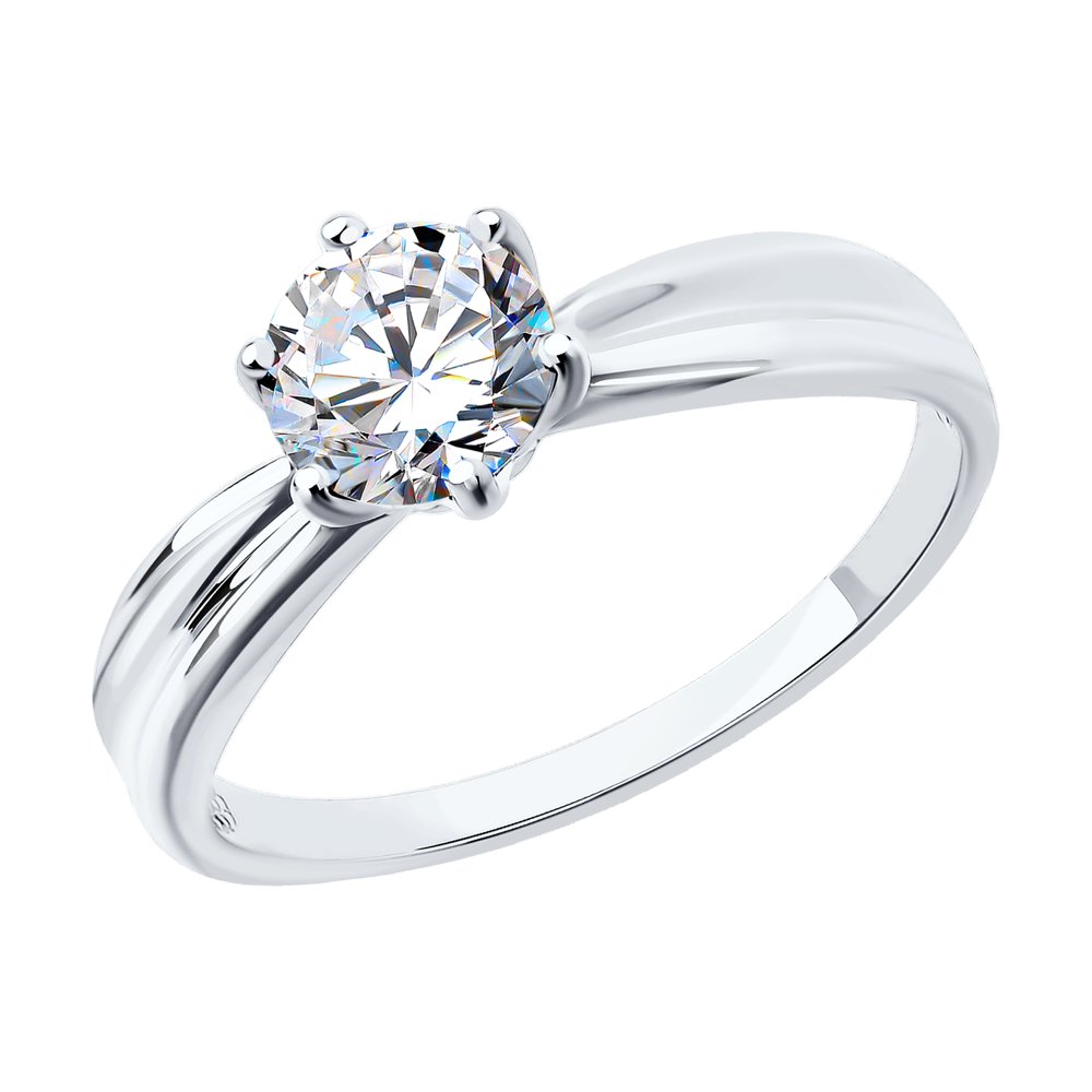 

Кольцо помолвочное из белого золота с фианитом р.  SOKOLOV 81010253, 81010253