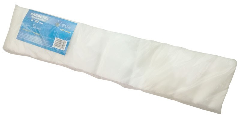 Воротнички белые (спанлейс) 8х40 см, 100 шт/упк носки одноразовые для парафинотерапии утолщенные спанлейс белые 1 пара упак