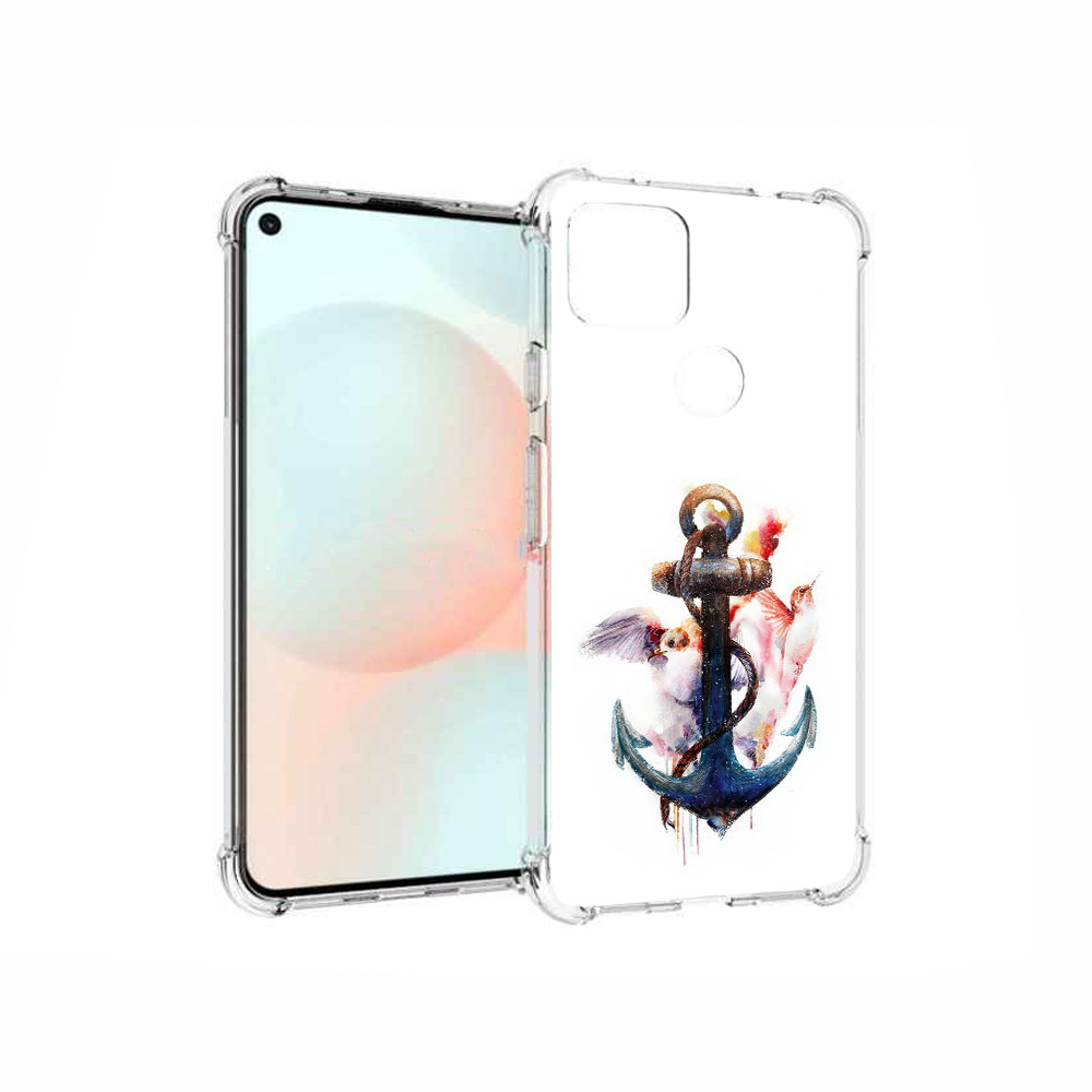 

Чехол MyPads Tocco для Google Pixel 5A якорь с птицами, Прозрачный, Tocco