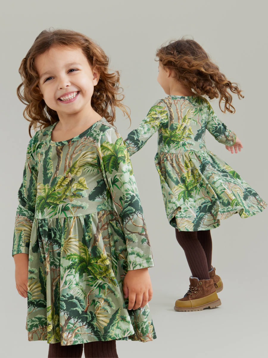 Платье детское Happy Baby 88542, зеленый, 116