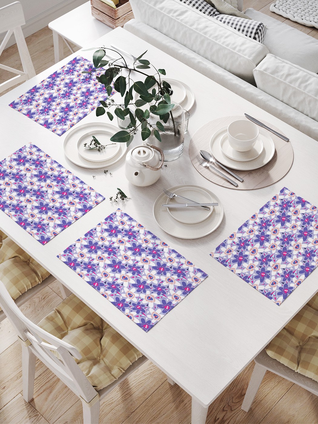 

Комплект салфеток JoyArty "Глазастые цветы" для сервировки стола (32х46 см, 4 шт.), Фиолетовый, Глазастые цветы