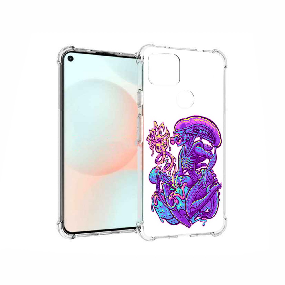 

Чехол MyPads Tocco для Google Pixel 5A чужой фиолетовый цвет, Прозрачный, Tocco