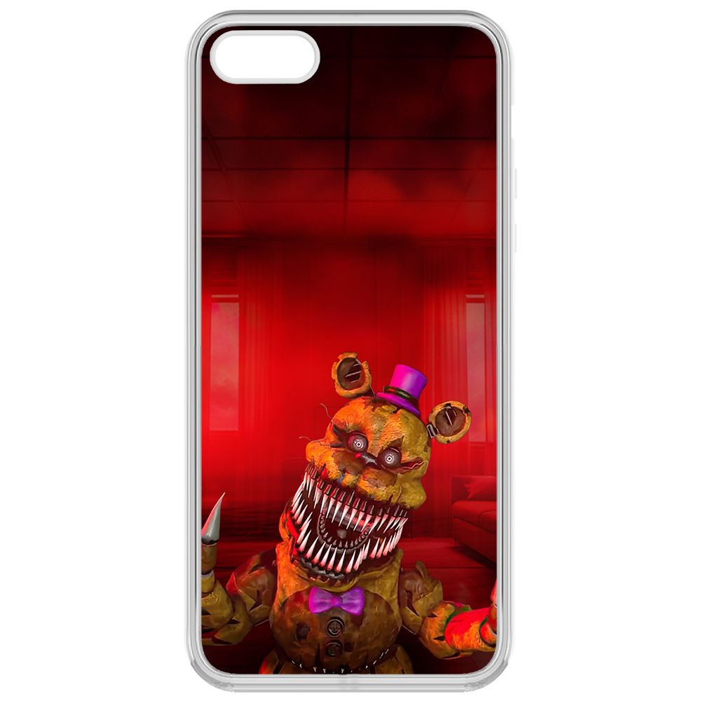 

Чехол-накладка Krutoff Clear Case ФНАФ - Фредди атакует для iPhone 5, Прозрачный