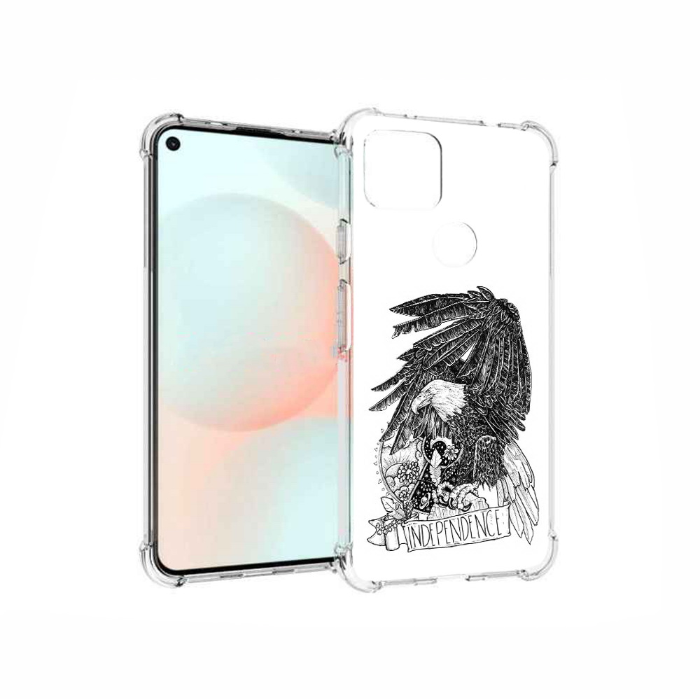 

Чехол MyPads Tocco для Google Pixel 5A черно белый сокол, Прозрачный, Tocco