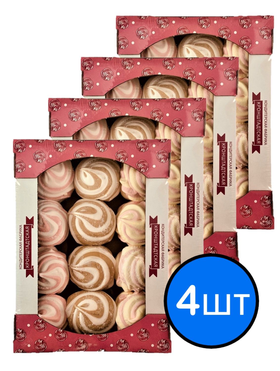 

Зефир Ассорти "Зефиркино счастье" КФ КРОНШТАДТСКАЯ, 500г х 4шт