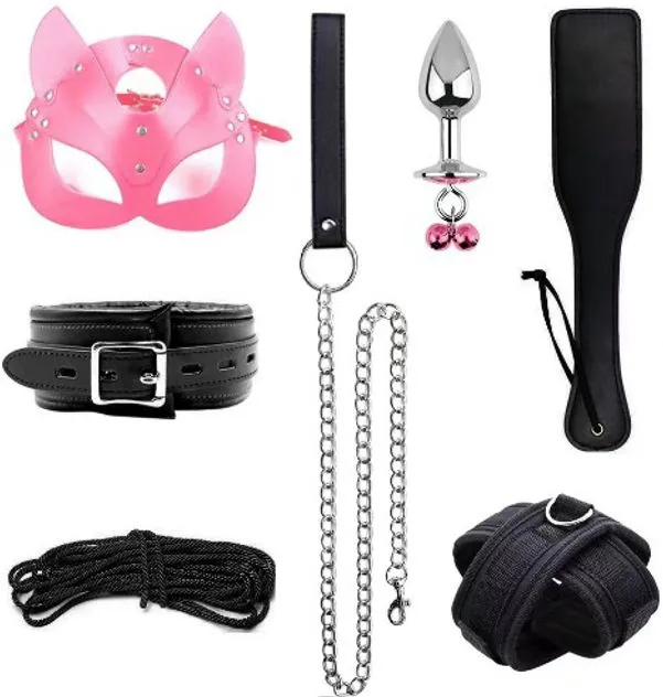 Набор БДСМ LOLITOP 7 предметов черно-розовый