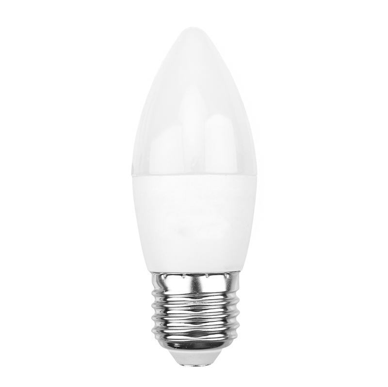 фото Лампа светодиодная rexant свеча, е27, 9,5 вт, 2700 к, теплый свет