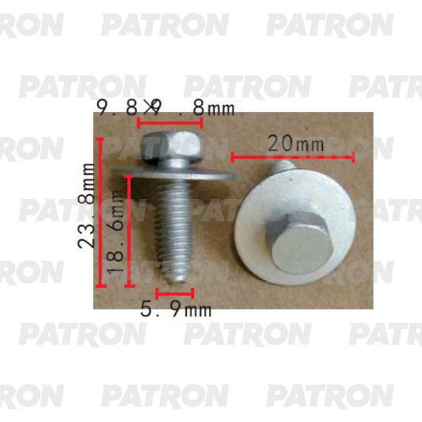 Винт Металлический Renault Применяемость: Болт 6x18 PATRON арт. P372314