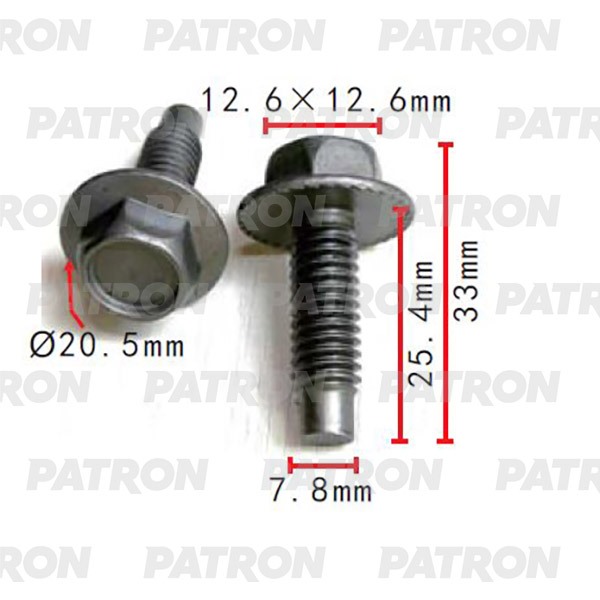 

Винт Металлический Болт С Дюймовой Резьбой 12,6x33,0x7,8 PATRON P372250