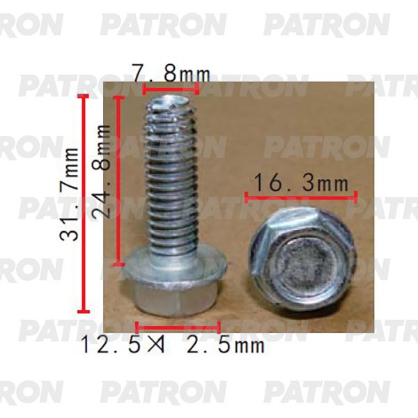 

Винт Металлический Применяемость: Болт 8x25 PATRON арт. P372249