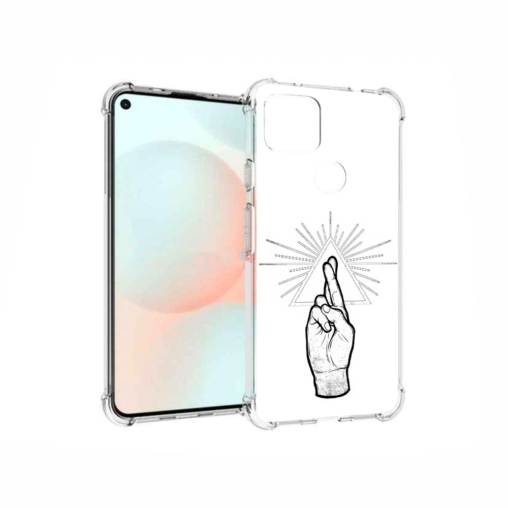 

Чехол MyPads Tocco для Google Pixel 5A черно белая рука, Прозрачный, Tocco