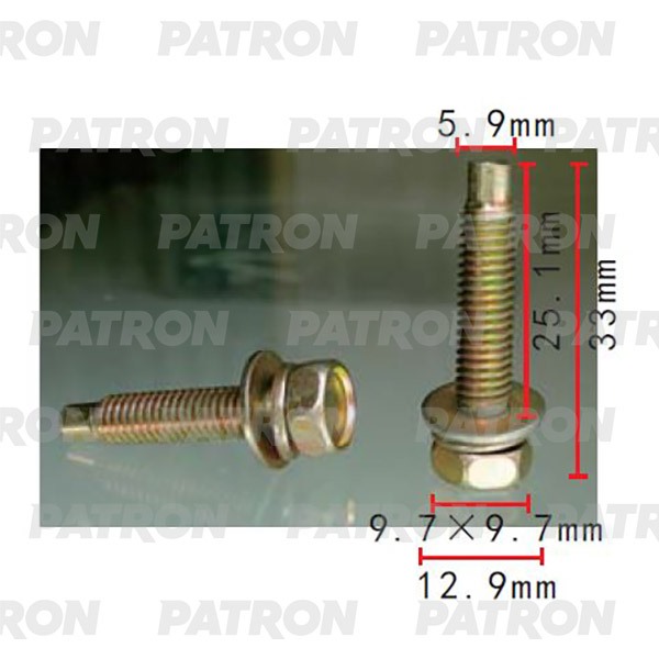 

Шайба T1=10.0x10.0, T2=13.0, F=5.9, L=25.0 PATRON арт. P372223