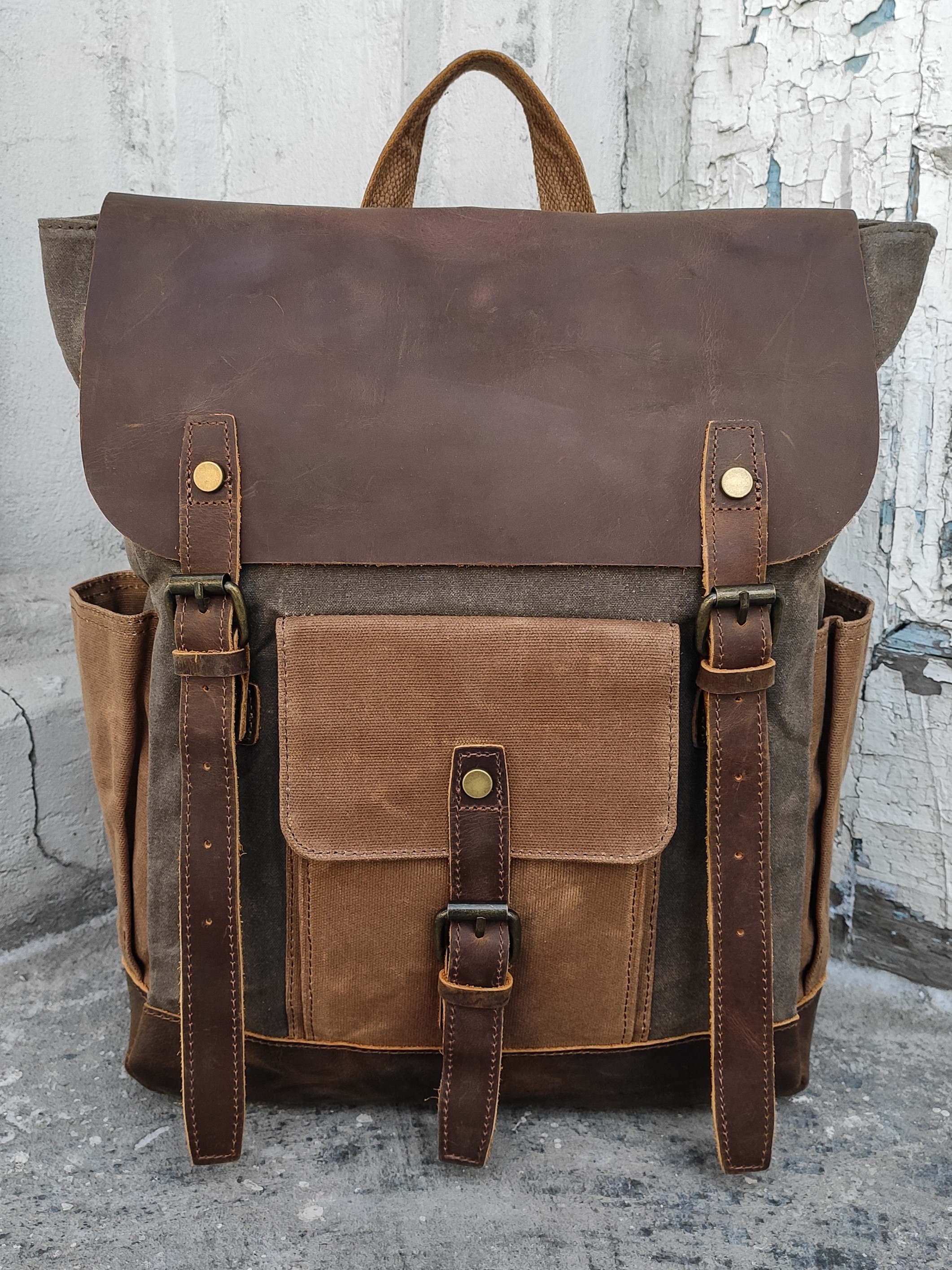 

Рюкзак унисекс Orlen pack KS-0102 хаки/коричневый, 40х30х11 см, KS-0102
