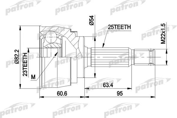 

ШРУС наружн к-кт 25x54x23 MITSUBISHI: GALANT 1.8 87-92 PATRON PCV1147