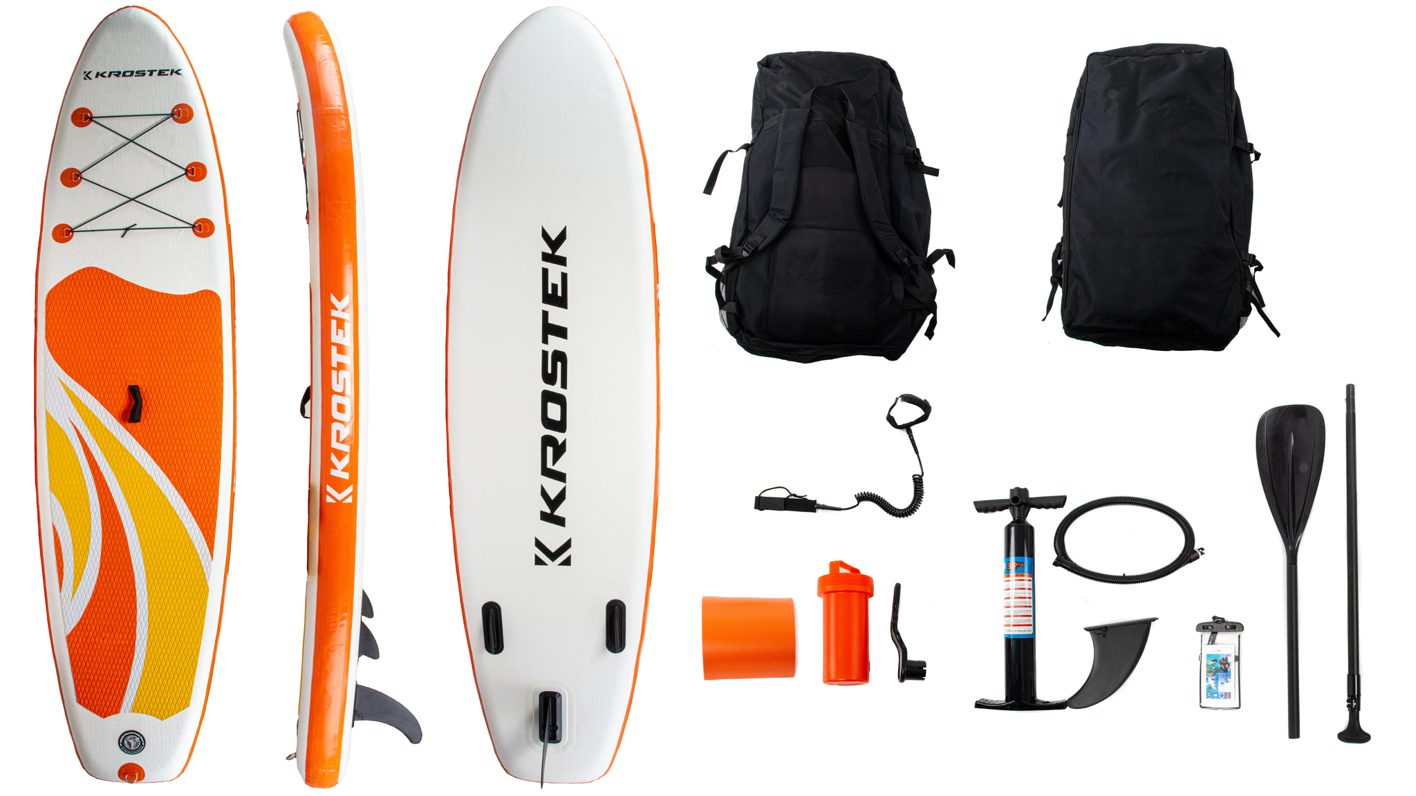 

SUP-борд Krostek classic 320x81x15 см orange/yellow, Оранжевый;желтый, classic