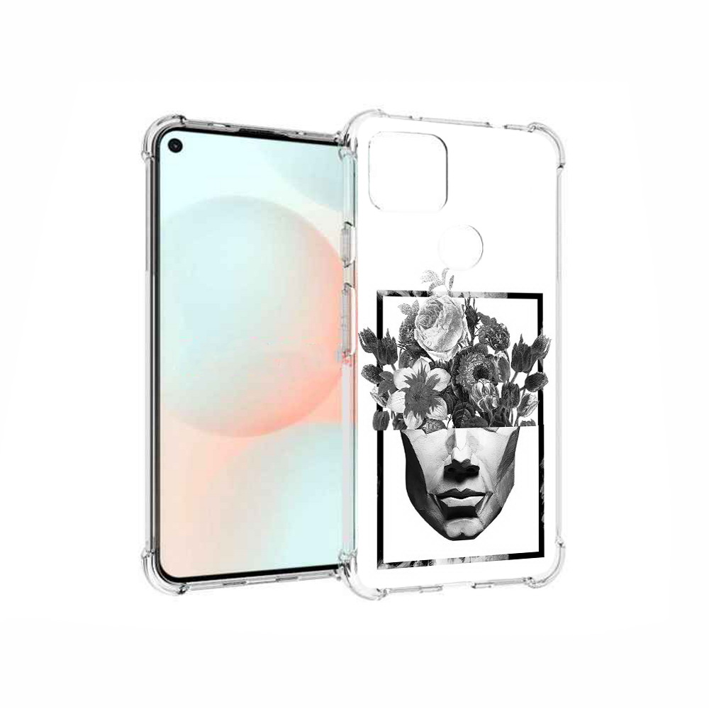 

Чехол MyPads Tocco для Google Pixel 5A черно белая ваза в абстракции, Прозрачный, Tocco