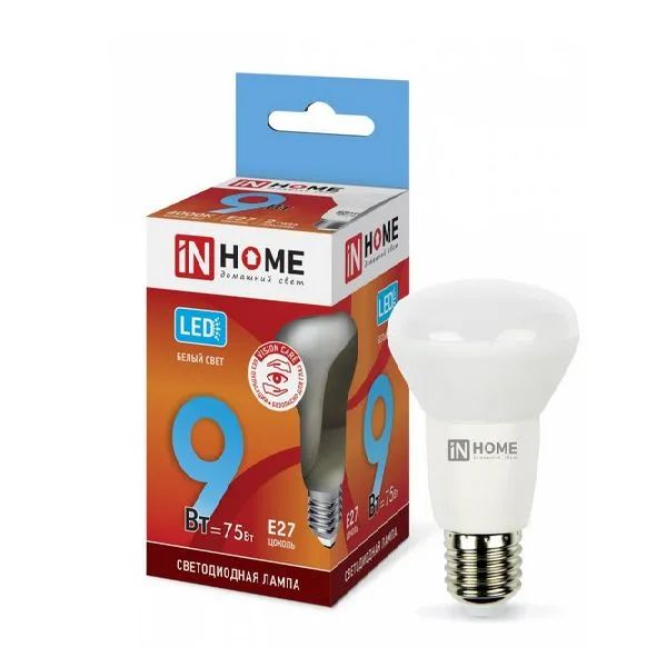 

Светодиодная лампа IN HOME R63 9Вт 230В 4000К Е27 (10 шт.)