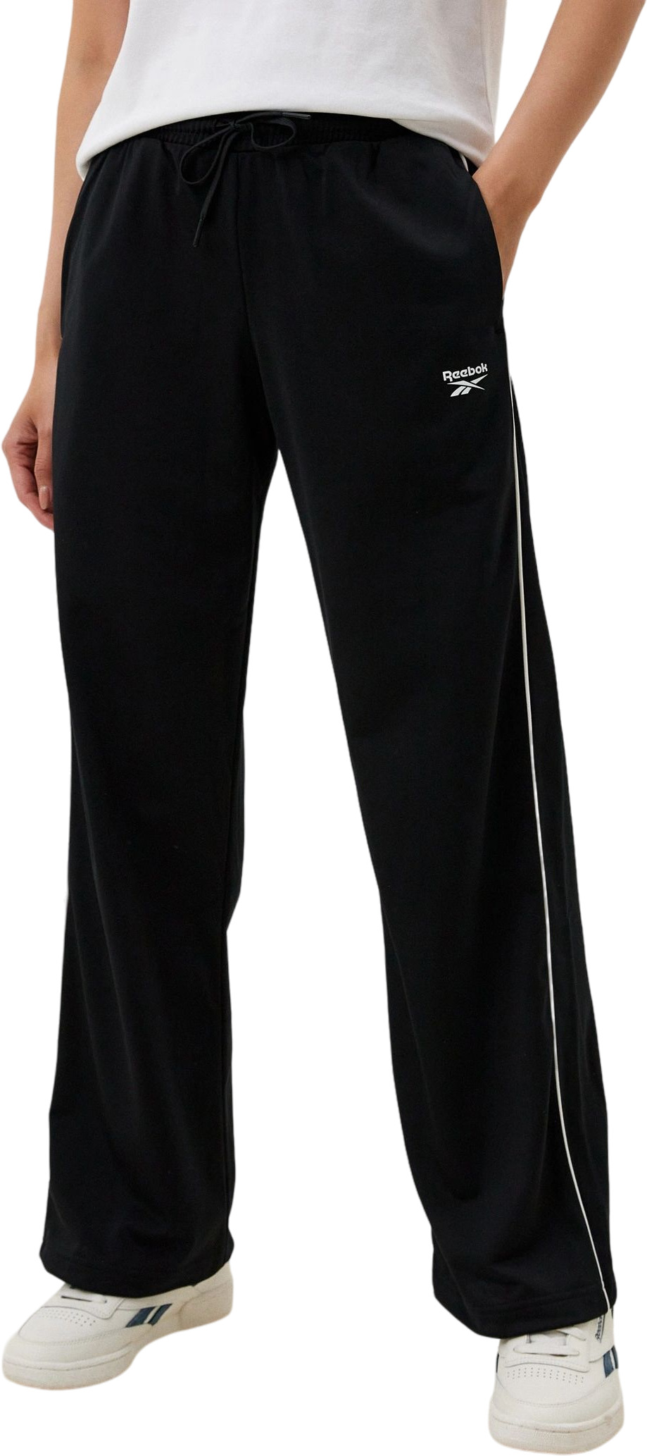 

Спортивные брюки женские Reebok Identity Back Vector Tricot Track Pants W черные L, Черный, Identity Back Vector Tricot Track Pants W