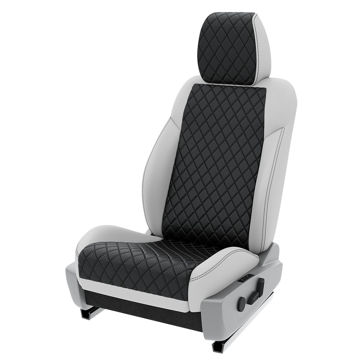 

Чехлы на сиденья Automobiler для Peugeot 4007 A-A-1248F2S401 Экокожа ромб Белый Черный, Черный;белый, A-A-1248