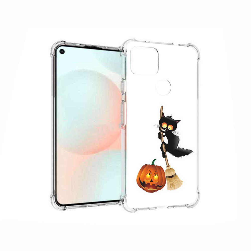 

Чехол MyPads Tocco для Google Pixel 5A хэлуинский котик, Прозрачный, Tocco