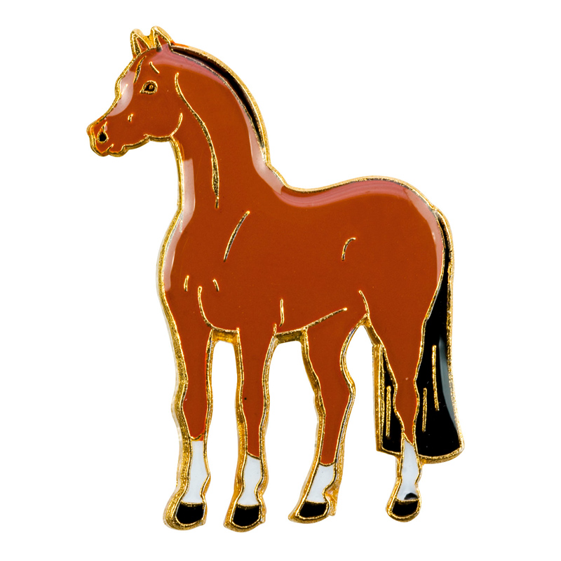 Значок металлический HappyROSS Коричневая лошадь