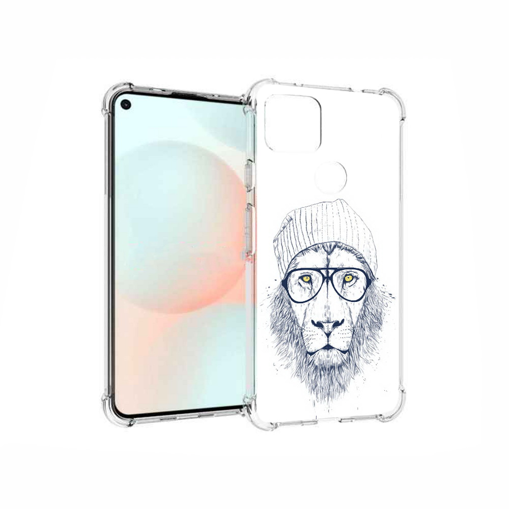 

Чехол MyPads Tocco для Google Pixel 5A хиппи лев, Прозрачный, Tocco