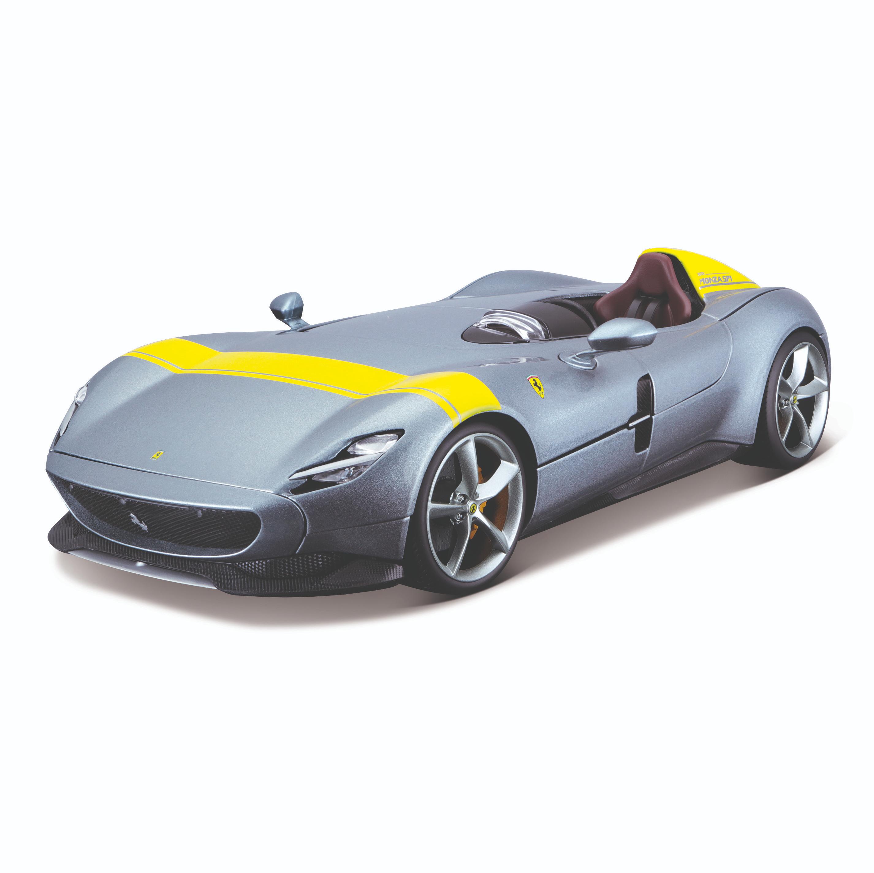 Коллекционная машинка Bburago Феррари 1:18 Ferrari Monza SP1,серебристая bburago коллекционная машинка ferrari fxx k evo 18 16012 1 18 бело серебристая