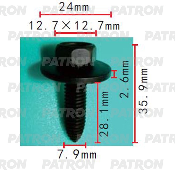 

Болт GM T1=13.0x13.0, T2=24.0, F=8.0, L=28.0