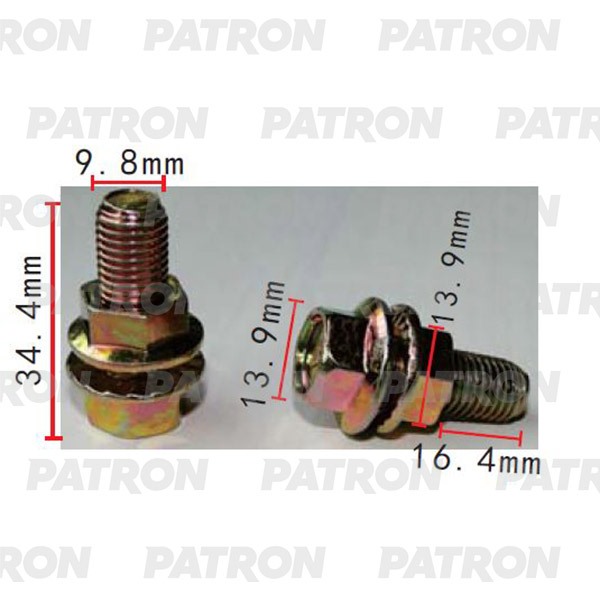 Винт Металлический Применяемость: Болт С Гайкой Универсальный M10 PATRON арт. P372181