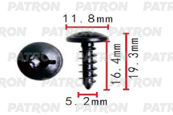 

Винт Самонарез. С Внутр. Torx 5x16 PATRON арт. P371614