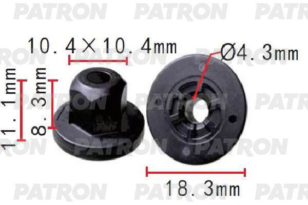 Гайка Пластмассовая Bmw Применяемость Отделка, Бампер, Подкрылок PATRON арт. P371459