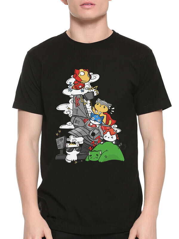 

Футболка мужская Dream Shirts Супергеройские коты 10010872 черная 2XL, Супергеройские коты 10010872