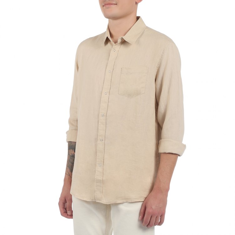

Рубашка мужская Maison David SHIRT бежевая S, Бежевый, SHIRT