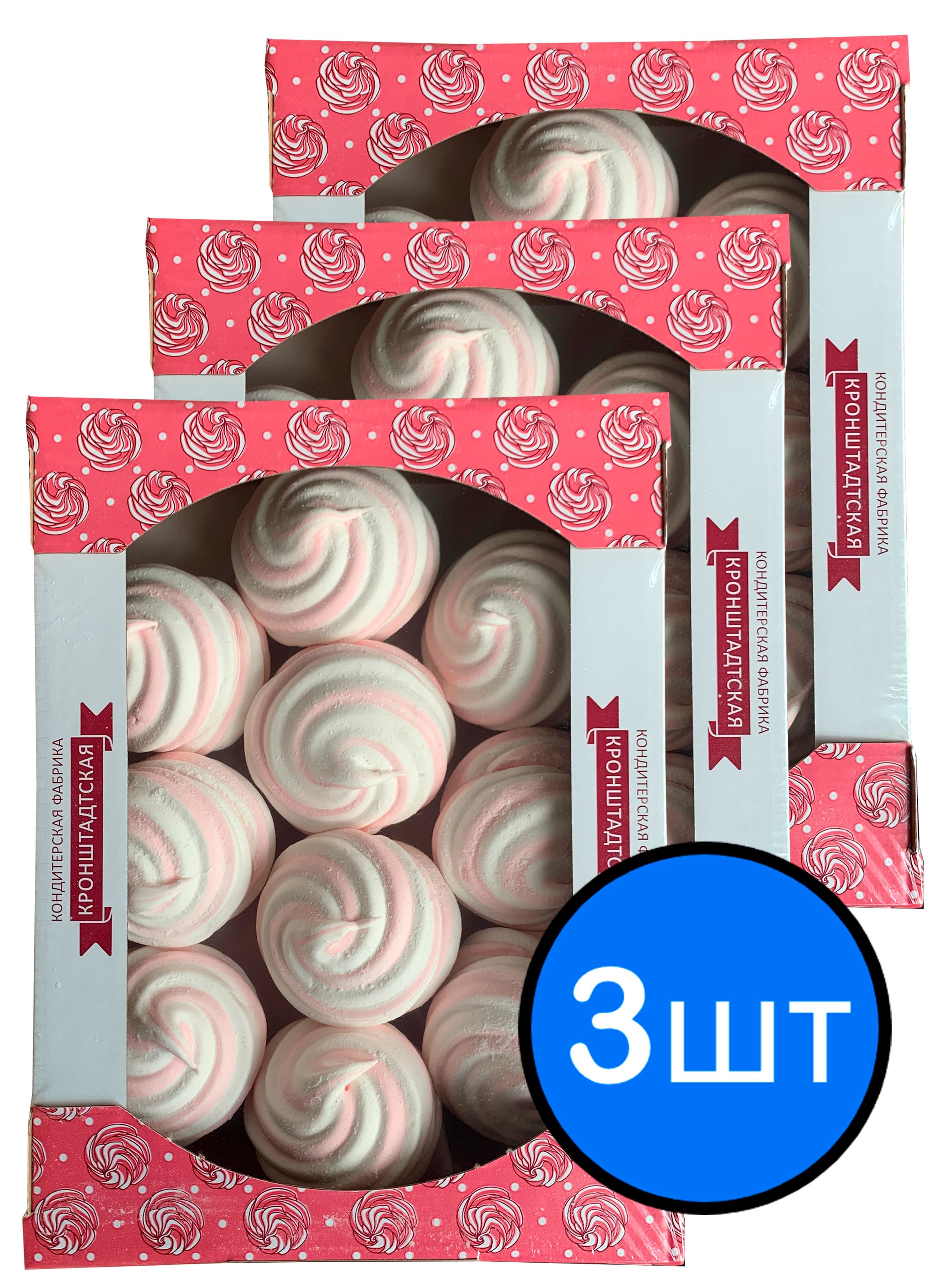 

Зефир клубника/сливки "Зефиркино счастье" КФ КРОНШТАДТСКАЯ, 500г х 3шт