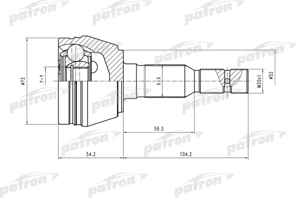 

ШРУС наружн к-кт 33x52x28 OPEL: Astra 98- PATRON PCV1290