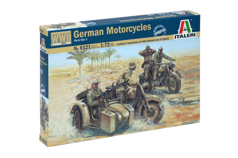 

Сборная модель Italeri 1/72 Немецкие мотоциклисты Второй мировой 6121