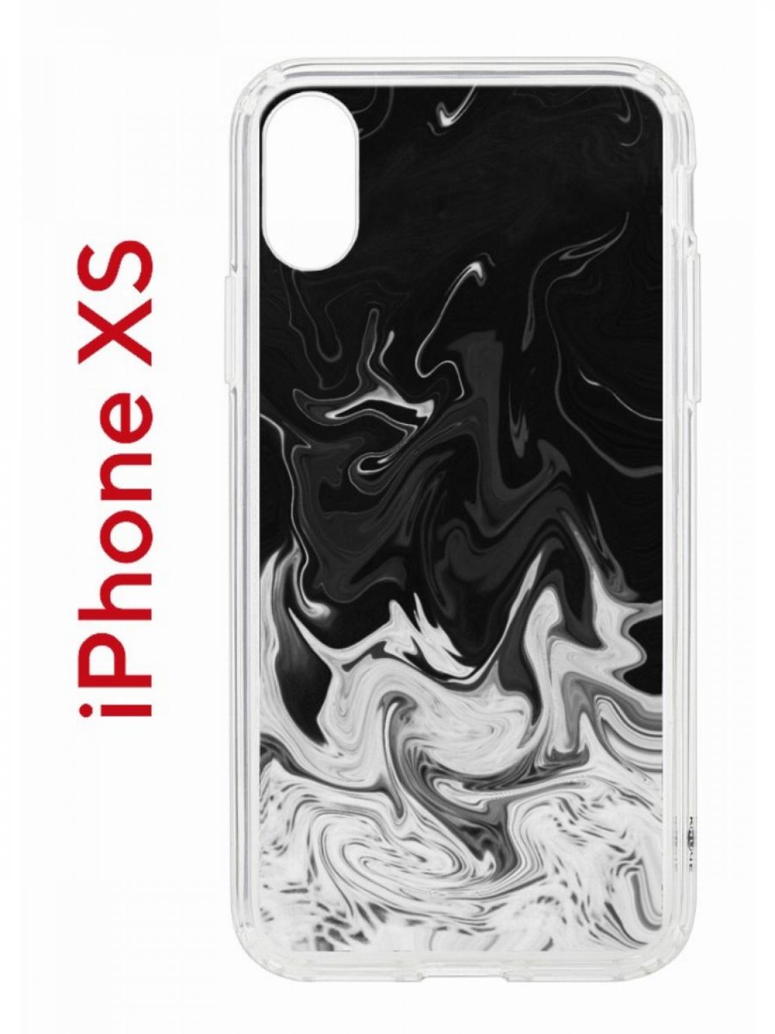 

Чехол на iPhone X, Xs с принтом Kruche Print Разводы краски, бампер с защитой камеры, Прозрачный;черный;белый;серый, Айфон Икс, ИксС