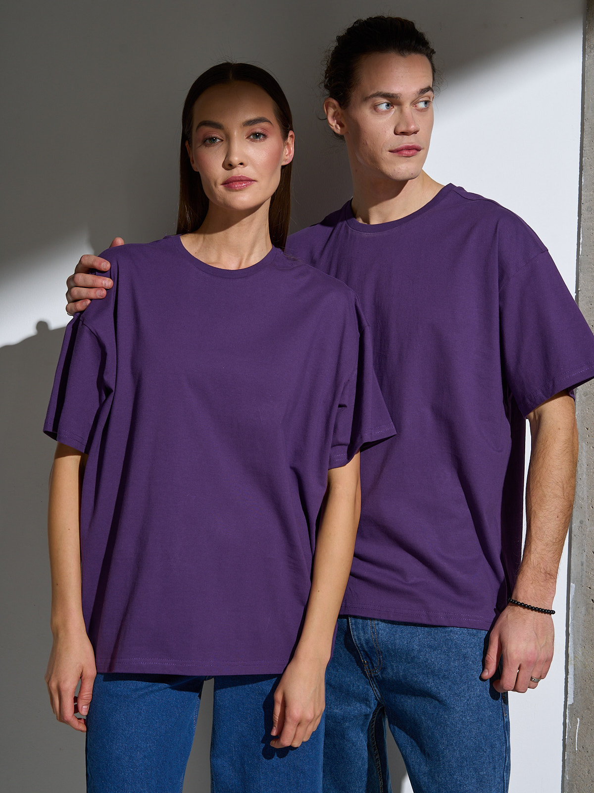 

Футболка унисекс Uzcotton Оверсайз фиолетовая 3XL, Фиолетовый, Оверсайз